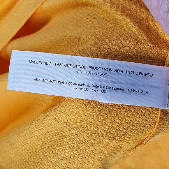 Ariat T-Shirt Mens XL Saffron Yellow Rebar Workman 360 Shield Pocket 10054590 - Picture 9 of 11